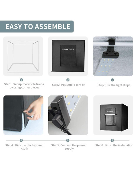 Caja de Luz LED FOSITAN 90cm con 126 LEDs y 4 Fondos