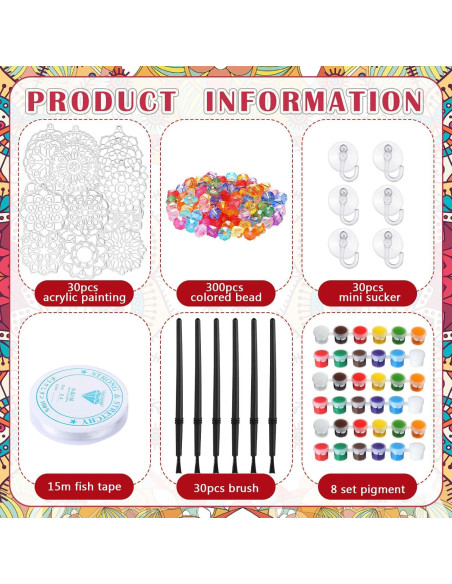 30 Kits de Arte Suncatchers Mandala WinnerWhy para Niños