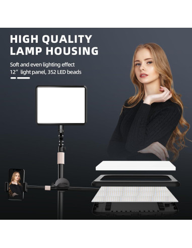 Luz de Selfie OUKMIC 30 cm con Trípode y Temperatura 2800-7000K