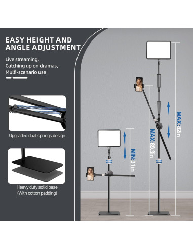 Luz de Selfie OUKMIC 30 cm con Trípode y Temperatura 2800-7000K