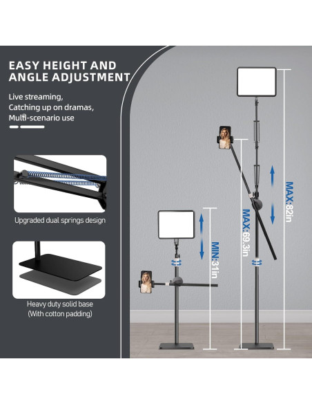 Luz de Selfie OUKMIC 30 cm con Trípode y Temperatura 2800-7000K
