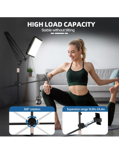 Luz de Selfie OUKMIC 30 cm con Trípode y Temperatura 2800-7000K