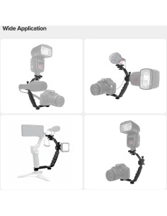 Soporte L para Cámara LimoStudio AGG1179 con 2 Zapatas de Flash 2