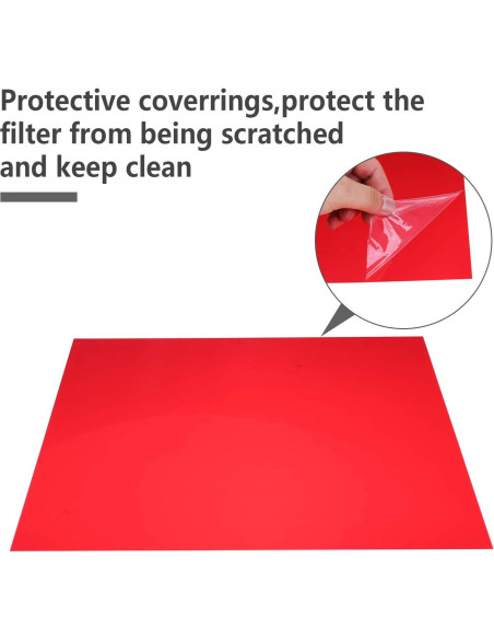 12 Filtros de Gel Transparentes Frienda 29.7x21cm Rojo Verde