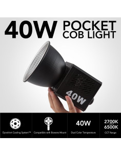 Luz LED Mini COB Portátil Nagnahz M60 Bi-Color 2500K-8500K 2
