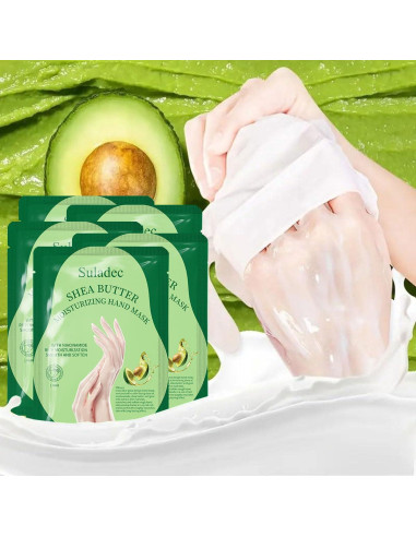 Mascarilla Hidratante para Manos SULADEC - Manteca de Karité y Leche de Cabra - 5 Pares
