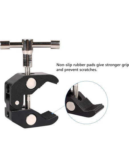 Super Clamp QYXINC 2 Pack con rosca 1/4 y 3/8 para fotografía