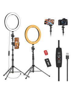 Luz de Anillo LED EMART 10" con Trípode Ajustable 51"