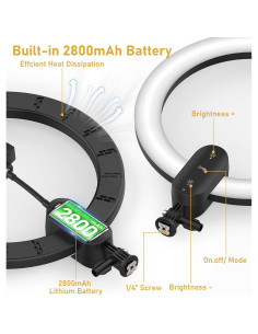 Anillo de Luz LED 30 cm Kmasic con Trípode 160 cm y Control Remoto 2