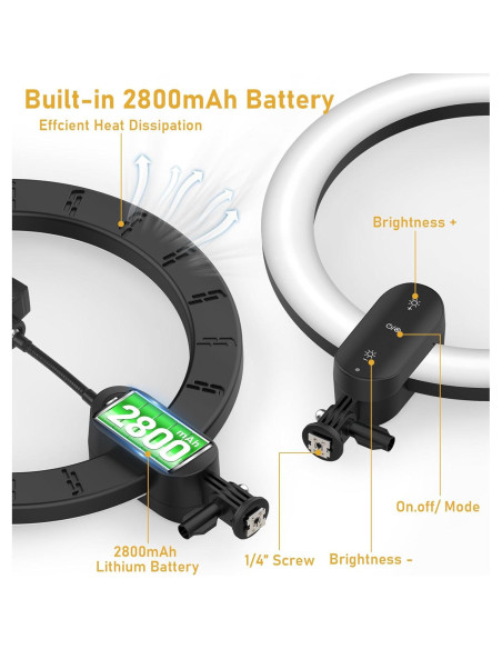 Anillo de Luz LED 30 cm Kmasic con Trípode 160 cm y Control Remoto