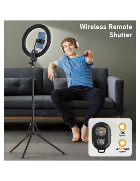 Anillo de Luz LED 30 cm Kmasic con Trípode 160 cm y Control Remoto