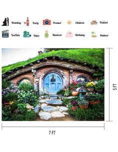 Fondo Fotográfico EOA 7x5FT Hobbiton Caves Verde 2