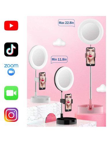 Luz de Anillo LED Dimmable Regal Signature G3 Rosa 30-58 cm