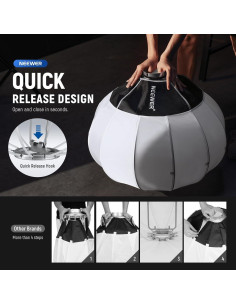 Flash Estudio NEEWER Q300 300Ws con Softbox 26" y Batería 7800mAh 2