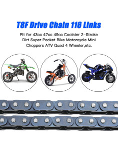 Cadena de Conducción YOXUFA T8F 116 Enlaces 43cc 49cc 2T 2