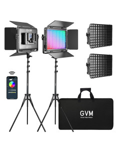 Kit de Iluminación LED RGB GVM 1300D con Softbox 65W