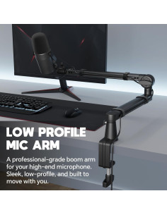 Brazo de Micrófono Ajustable CMTECK AR-16 con Elevador 15cm 2