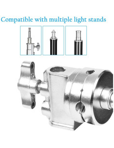 Adaptador de Soporte de Luz Giratorio Selens 2 Piezas 6.35 cm 2