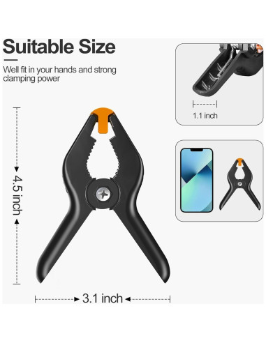 Abrazaderas de Resorte EMART 6 Piezas 11.43 cm Alta Resistencia