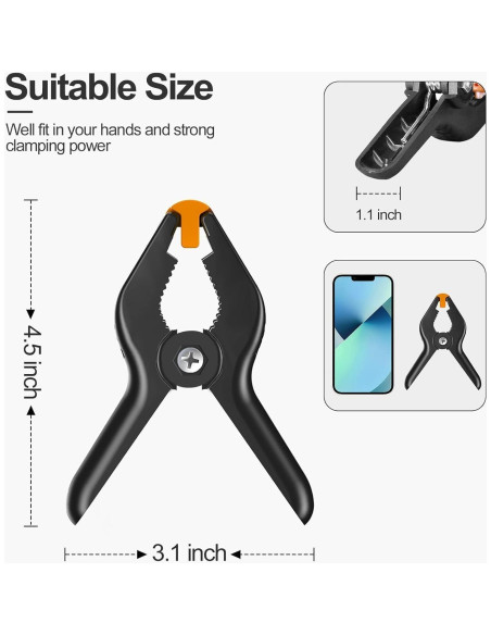 Abrazaderas de Resorte EMART 6 Piezas 11.43 cm Alta Resistencia