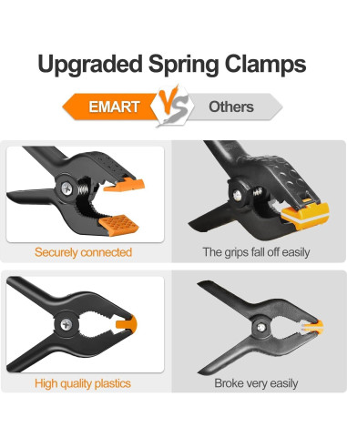 Abrazaderas de Resorte EMART 6 Piezas 11.43 cm Alta Resistencia
