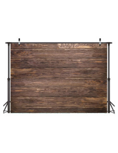 Telón de Fondo Vinilo Marrón Madera 2.4x1.8m LYWYGG