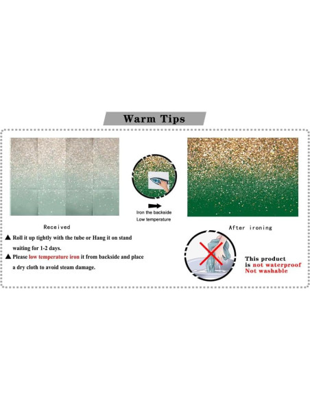 Fondo Fotográfico Vinilo 3x2.4m Verde y Dorado Hnzwbxg