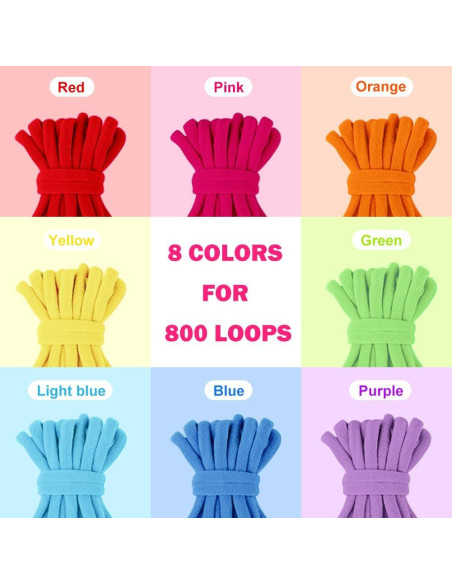 Kit de Tejido daheypong 800 Piezas Lazos de Recarga 7"