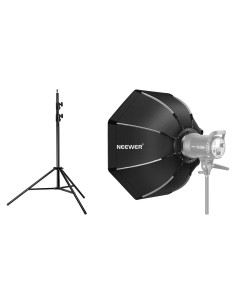 Soporte de Luz Neewer 260 cm con Softbox 90 cm para Fotografía