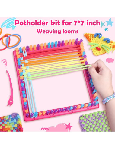 Kit de Tejido daheypong 800 Piezas Lazos de Recarga 7"