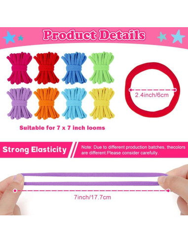 Kit de Tejido daheypong 800 Piezas Lazos de Recarga 7"