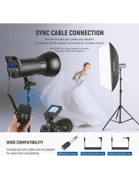 Receptor Inalámbrico de Flash NEEWER QR 2.4G con Zapata Fría Receptor Inalámbrico de Flash NEEWER QR 2.4G con Zapata Fría