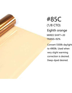 Filtro de Gel de Corrección de Color Naranja Bcolor 1/8 CTO 4 Piezas 40x50 cm 2