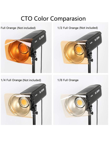 Filtro de Gel de Corrección de Color Naranja Bcolor 1/8 CTO 4 Piezas 40x50 cm