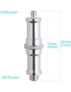 Adaptador de Tornillo Macho 1/4 a 3/8 AngelReally - 2 Piezas 2