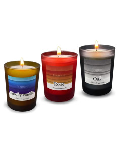 Juego de Velas Aromáticas YOSICIL - Cera de Soja - 3 Fragancias