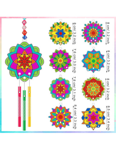 24 Kits de Arte Mandala VioraWhite - Atrapa Sol y Campanas de Viento