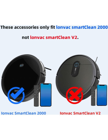 Kit de Accesorios HUIZHEN para Ionvac SmartClean 2000 - 2 Cepillos, 6 Filtros HEPA