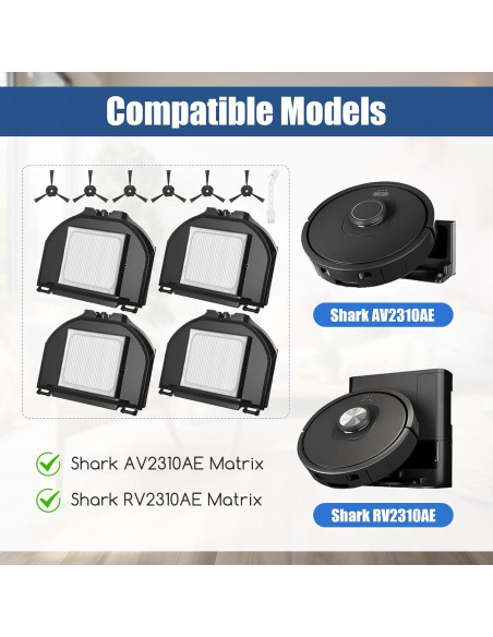 Piezas de Repuesto Walntec para Shark AV2310AE - 4 Filtros HEPA y 6 Cepillos