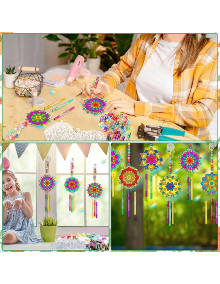 24 Kits de Arte Mandala VioraWhite - Atrapa Sol y Campanas de Viento