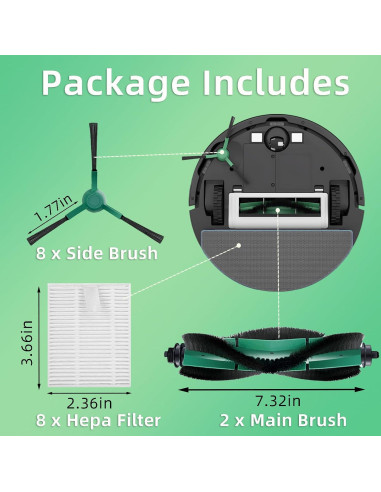 Kit de Accesorios HUIZHEN para iRobot Roomba Combo 18 Piezas