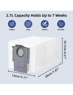 10 Bolsas de Polvo HACOBEST para Roborock Q Revo/S8 Max Ultra 2