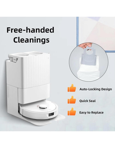 10 Bolsas de Polvo HACOBEST para Roborock Q Revo/S8 Max Ultra