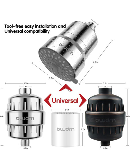 Cartucho de Filtro de Ducha BWDM Fórmula Mejorada 1 Unidad