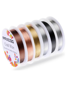 Set de Alambres de Joyería PAXCOO 6 Rollos 0.5mm 10m