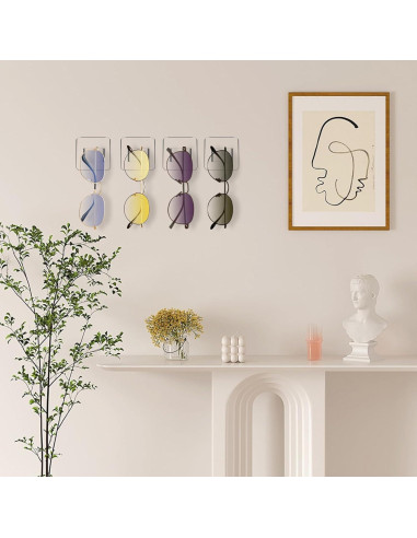 Organizador de Gafas de Sol Douildhaiy, 4 Soportes Acrílicos Transparentes