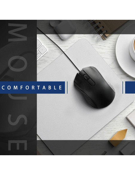 Hoteam Ratón de Computadora con Cable USB Ergonómico Negro - 12 Pcs