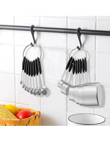 Juego de Tazas y Cucharas Medidoras Wildone - 21 Piezas Acero Inoxidable