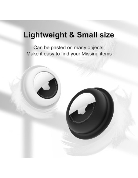 Funda Adhesiva para AirTag CITYWAY - 4 Silicona (2 Negro + 2 Blanco)