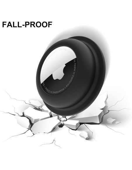 Funda Adhesiva para AirTag CITYWAY - 4 Silicona (2 Negro + 2 Blanco)